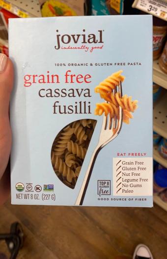 Jovial, Jovial Grain Free Cassava Fusilli Pasta 8 oz, barcode: 0815421011913, has 0 potentially harmful, 0 questionable, and
    0 added sugar ingredients.