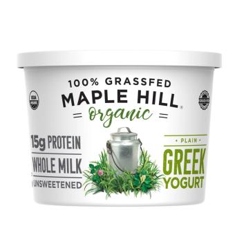 Maple Hill Creamery, PLAIN WHOLE MILK GREEK YOGURT, PLAIN, barcode: 0855088005160, has 0 potentially harmful, 0 questionable, and
    0 added sugar ingredients.