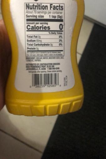 Bi-lo Inc., YELLOW MUSTARD, barcode: 0038259105856, has 0 potentially harmful, 0 questionable, and
    0 added sugar ingredients.