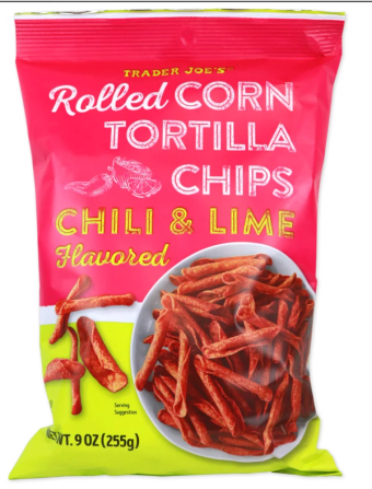 Trader Joe's, Trader Joe's Chili & Lime Flavored Rolled Corn Tortilla Chips, barcode: 0192135290187, has 3 potentially harmful, 7 questionable, and
2 added sugar ingredients.