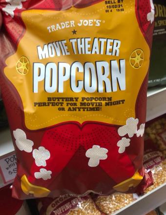 Trader Joe's, Movie Theater Popcorn, barcode: 0000000959933, has 1 potentially harmful, 2 questionable, and
    0 added sugar ingredients.
