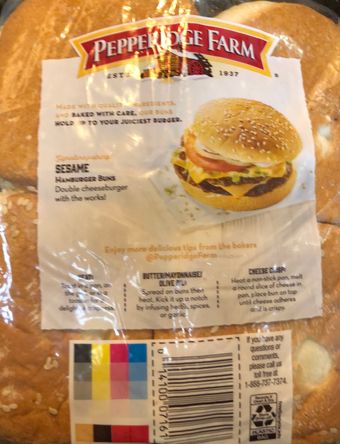 Pepperidge Farm Inc, SESAME HAMBURGER BUNS, SESAME, barcode: 0014100071617, has 2 potentially harmful, 3 questionable, and
    1 added sugar ingredients.