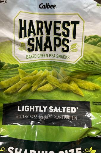 Calbee, Harvest Snaps - Baked Green Pea Snacks, barcode: 0071146008274, has 2 potentially harmful, 2 questionable, and
0 added sugar ingredients.