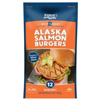 Trident, Trident Alaskan Salmon Burger, barcode: 0028029088816, has 2 potentially harmful, 1 questionable, and
0 added sugar ingredients.