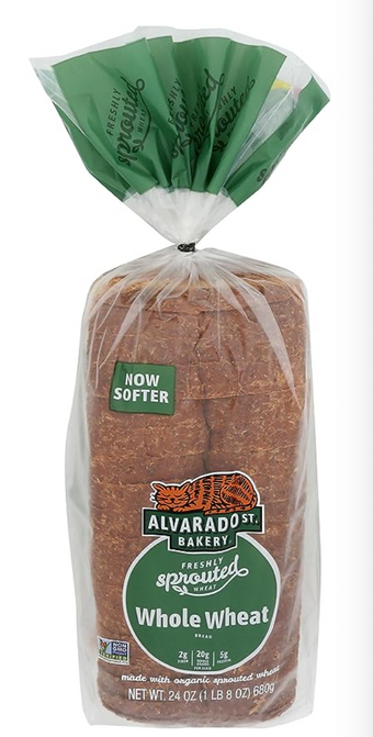 Alvarado Street Bakery, SPROUTED WHOLE WHEAT BREAD, WHOLE WHEAT, barcode: 0028833060008, has 0 potentially harmful, 0 questionable, and
    0 added sugar ingredients.