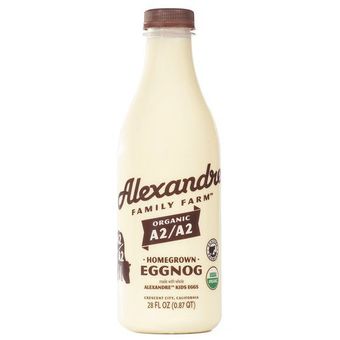 Alexandre Family Farm Llc, ORGANIC A2/A2 HOMEGROWN EGGNOG, barcode: 0854442007369, has 0 potentially harmful, 0 questionable, and
    1 added sugar ingredients.