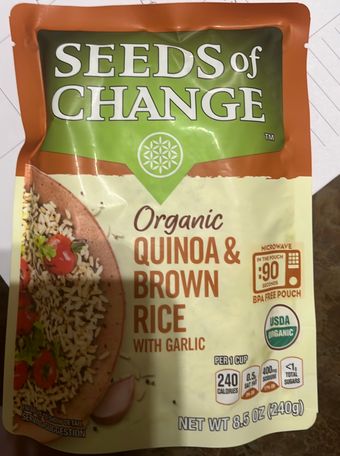 Seeds Of Change Incorporated, ORGANIC QUINOA & BROWN RICE WITH GARLIC, GARLIC, barcode: 0748404287947, has 0 potentially harmful, 2 questionable, and
    0 added sugar ingredients.