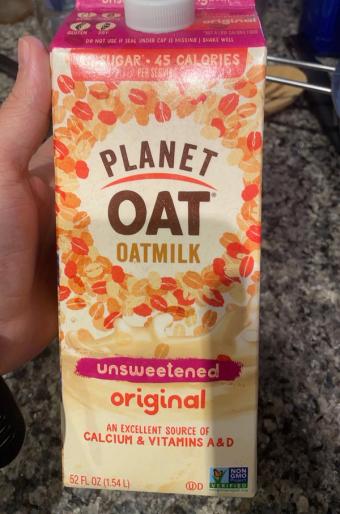 Planet Oat, Planet Oat® Unsweetened Original Oatmilk 52 fl. oz. Carton, barcode: 0044100190803, has 0 potentially harmful, 2 questionable, and
0 added sugar ingredients.