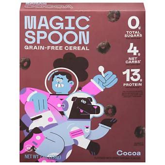 Magic Spoon, Cocoa Grain Free Cereal, barcode: 0850002887419, has 0 potentially harmful, 3 questionable, and
    1 added sugar ingredients.