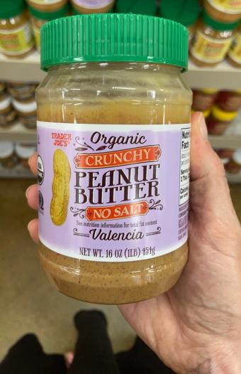 Trader Joe's, Organic Crunchy Peanut Butter No Salt, barcode: 0000000534451, has 0 potentially harmful, 0 questionable, and
    0 added sugar ingredients.