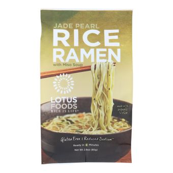 Lotus Foods, JADE PEARL RICE RAMEN WAKAME MISO SOUP, JADE PEARL, barcode: 0708953601021, has 0 potentially harmful, 0 questionable, and
    0 added sugar ingredients.