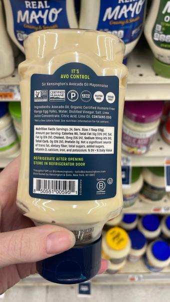 The C. F. Sauer Co., REAL MAYONNAISE, barcode: 0052500050092, has 1 potentially harmful, 2 questionable, and
0 added sugar ingredients.