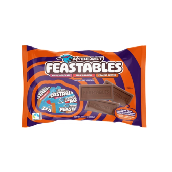 Feastables, Mr Beast Feastables Snack Size Halloween Variety Pack, barcode: 0810172670747, has 0 potentially harmful, 2 questionable, and
1 added sugar ingredients.