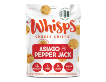 Whisps, Whisps Asiago & Pepper Jack Cheese Crisps 2.12 oz, barcode: 0088231415244, has 0 potentially harmful, 0 questionable, and
0 added sugar ingredients.
