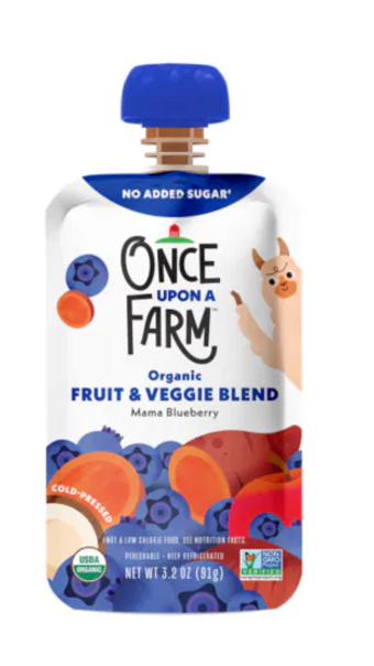 Once Upon A Farms, Once Upon a Farm Mama Blueberry, barcode: 0085282300608, has 0 potentially harmful, 0 questionable, and
    0 added sugar ingredients.