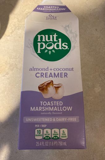 Nutpods, Nutpods Toasted Marshmallow Unsweetened & Dairy Free Almond + Coconut Creamer 25.4 Fl Oz, barcode: 0850026212235, has 0 potentially harmful, 2 questionable, and
0 added sugar ingredients.