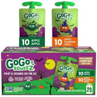 Gogo Squeez, GoGo Squeez Halloween Variety Pack, barcode: 0084886004952, has 0 potentially harmful, 0 questionable, and
    0 added sugar ingredients.