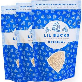 Lil Bucks,  Lil Bucks Paleo Cereal Sprouted Buckwheat Groats, barcode: 850013494101, has 0 potentially harmful, 0 questionable, and
    0 added sugar ingredients.