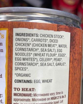 Pacific, Chicken noodle soup, barcode: 0052603283663, has 0 potentially harmful, 1 questionable, and
    0 added sugar ingredients.