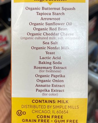 Simple Mills , Pop Mmms, barcode: 0810021671734, has 0 potentially harmful, 4 questionable, and
0 added sugar ingredients.