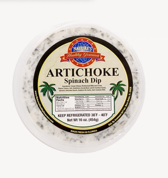 Nature's Healthy Gourmet, Inc., Nature’s Healthy Gourmet Spinach Artichoke Dip, barcode: 5880300129, has 1 potentially harmful, 1 questionable, and
    0 added sugar ingredients.