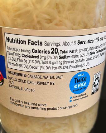 Deutsche Kuche, German Style Sauerkraut, barcode: 4099100129274, has 0 potentially harmful, 0 questionable, and
    0 added sugar ingredients.