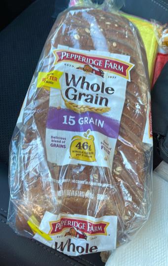 Pepperidge Farm Inc, 15 GRAIN WHOLE GRAIN BREAD, 15 GRAIN, barcode: 0014100085980, has 2 potentially harmful, 3 questionable, and
    1 added sugar ingredients.