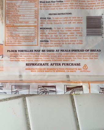 Romero's, Whole Weat Grain Flour tortillas, barcode: 0021108202110, has 3 potentially harmful, 5 questionable, and
    1 added sugar ingredients.