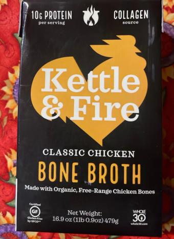 Kettle And Fire Llc, CLASSIC CHICKEN BONE BROTH, CLASSIC CHICKEN, barcode: 0851702007022, has 0 potentially harmful, 0 questionable, and
0 added sugar ingredients.