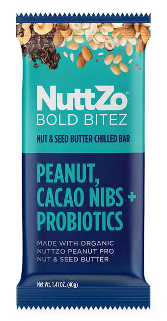 Nuttzo Llc, PEANUT, CACAO NIBS + PROBIOTICS NUT & SEED BUTTER CHILLED BOLD BITEZ BAR, PEANUT, CACAO NIBS + PROBIOTICS, barcode: 0894697002627, has 0 potentially harmful, 0 questionable, and
    2 added sugar ingredients.