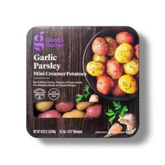 Target Stores, GARLIC PARSLEY MINI CREAMER POTATOES, GARLIC PARSLEY, barcode: 0085239167328, has 0 potentially harmful, 1 questionable, and
    0 added sugar ingredients.