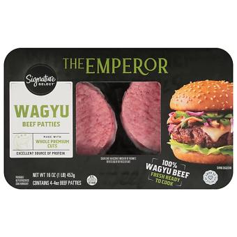 Safeway, Inc., THE EMPEROR WAGYU BEEF PATTIES, THE EMPEROR, barcode: 0021130168392, has 0 potentially harmful, 0 questionable, and
    0 added sugar ingredients.