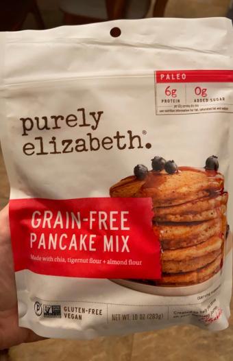 Purely Elizabeth, Purely Elizabeth Grain-Free Pancake Mix 10 oz, barcode: 0810589030929, has 2 potentially harmful, 0 questionable, and
    0 added sugar ingredients.