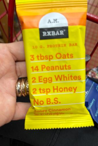 Rx, RX Honey Cinnamon Peanut Butter, barcode: 0193908005175, has 0 potentially harmful, 2 questionable, and
    2 added sugar ingredients.