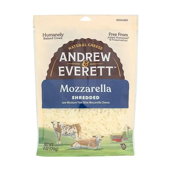 Andrew & Everett, Andrew and Everett's Shredded Mozzarella Cheese, barcode: 0827048044809, has 0 potentially harmful, 0 questionable, and
    0 added sugar ingredients.