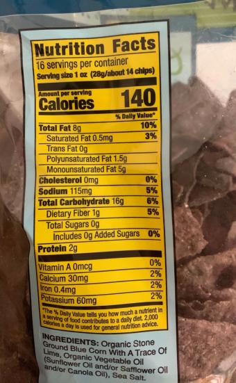 R. L. Zeigler Company Inc., BLUE CORN TORTILLA CHIPS, barcode: 0000000945837, has 2 potentially harmful, 2 questionable, and
    0 added sugar ingredients.