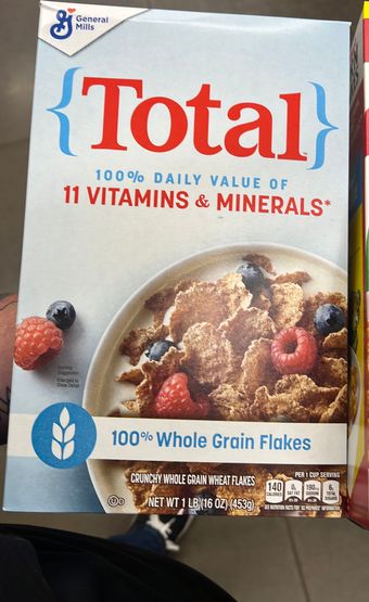 Total, Total Cereal 16 oz, barcode: 0016000275638, has 1 potentially harmful, 2 questionable, and
    2 added sugar ingredients.