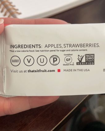 That's It Nutrition, Llc , APPLES + STRAWBERRIES MINI FRUIT BAR, APPLES + STRAWBERRIES, barcode: 0850397004996, has 0 potentially harmful, 0 questionable, and
    0 added sugar ingredients.