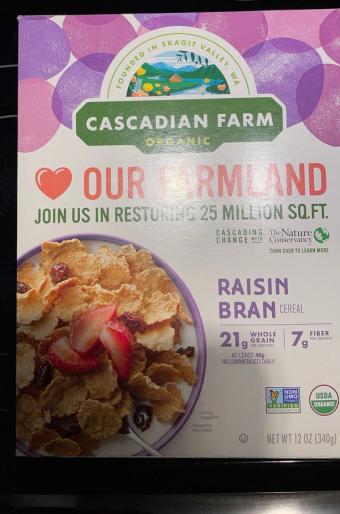Small Planet Foods, Inc., RAISIN BRAN ORGANIC WHEAT BRAN FLAKES WITH PLUMP ORGANIC RAISINS CEREAL, RAISIN BRAN, barcode: 0021908455518, has 0 potentially harmful, 0 questionable, and
    1 added sugar ingredients.
