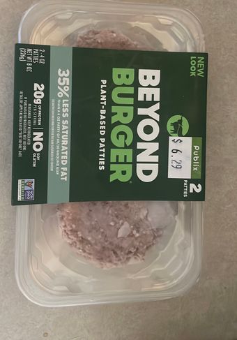 Beyond Meat, Inc., PLANT-BASED PATTIES, barcode: 0852629004583, has 1 potentially harmful, 2 questionable, and
0 added sugar ingredients.
