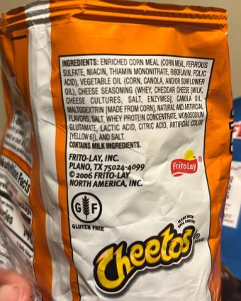 Frito-lay Company, Cheetos Cheese Flavored Snacks Puffs, barcode: 0028400002561, has 6 potentially harmful, 4 questionable, and
0 added sugar ingredients.
