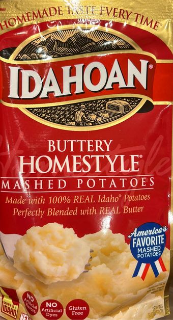 Idahoan Foods, Llc, BUTTERY HOMESTYLE MASHED POTATOES, barcode: 0029700001414, has 3 potentially harmful, 3 questionable, and
2 added sugar ingredients.