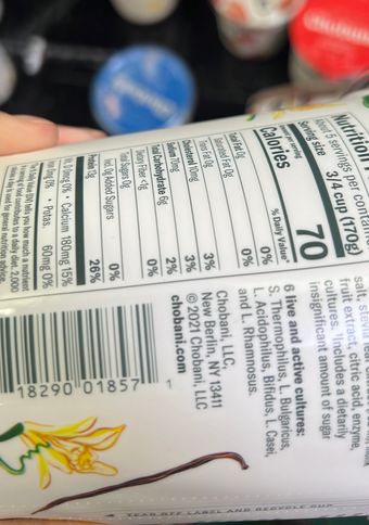 Hain Refrigerated Foods Inc., GREEK YOGURT, HONEY VANILLA, barcode: 0078355570110, has 0 potentially harmful, 0 questionable, and
    2 added sugar ingredients.