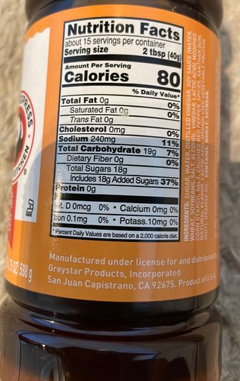 Greystar Products, Inc., ORANGE SAUCE, barcode: 0698639080038, has 2 potentially harmful, 3 questionable, and
    1 added sugar ingredients.