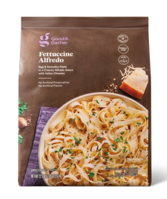 Target Stores, FETTUCINE ALFREDO EGG AND SEMOLINA PASTA WITH A CREAMY ALFREDO SAUCE, FETTUCCINE ALFREDO, barcode: 0085239103685, has 0 potentially harmful, 0 questionable, and
    0 added sugar ingredients.