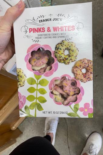 Trader Joe's, Shortbread Cookies with Yogurt Coating and Sprinkles , barcode: 0000000569590, has 2 potentially harmful, 6 questionable, and
    2 added sugar ingredients.