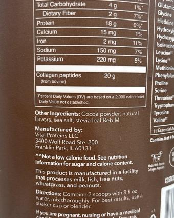 Vital Proteins, Collagen peptides, barcode: 0850019568240, has 0 potentially harmful, 0 questionable, and
    0 added sugar ingredients.