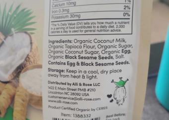 Alli & Rose Llc, Crispy Coconut Rolls, barcode: 0810019600302, has 0 potentially harmful, 0 questionable, and
    2 added sugar ingredients.