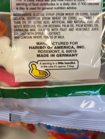 Haribo, Haribo Share Size Funtastic Mix Gummi Candy 5 oz, barcode: 0042238723641, has 0 potentially harmful, 4 questionable, and
    3 added sugar ingredients.