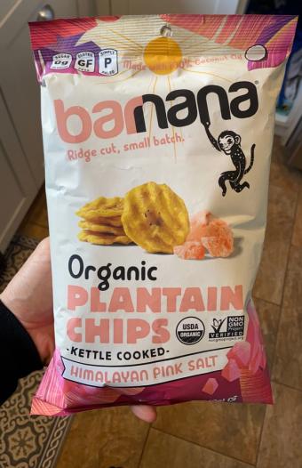 Banana, Barnana Kettle Cooked Organic Himalayan Pink Salt Plantain Chips 5 oz, barcode: 0857682003863, has 0 potentially harmful, 0 questionable, and
    0 added sugar ingredients.
